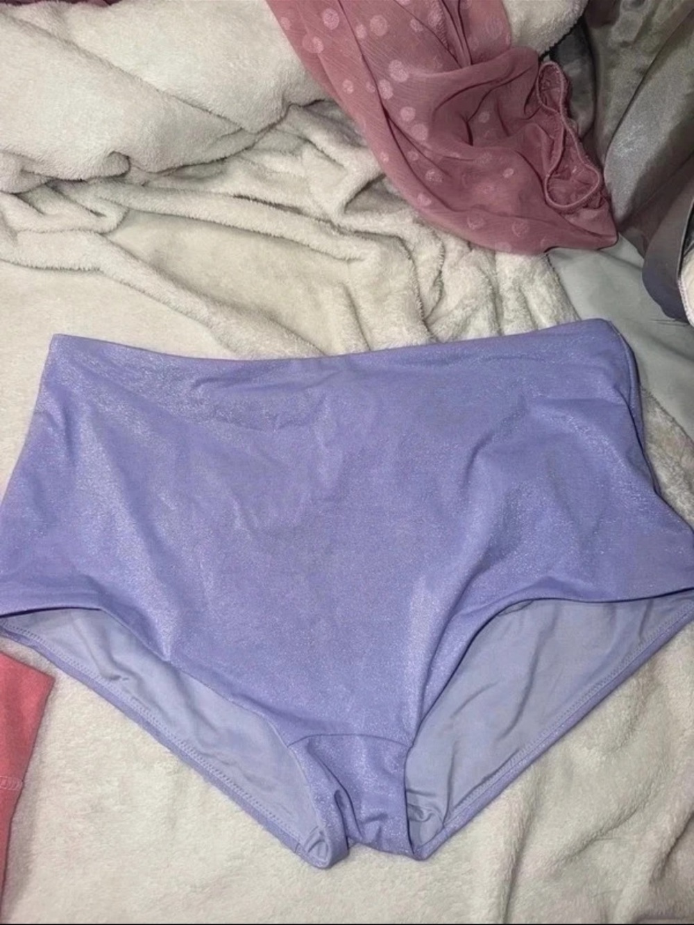 Victoria's Secret High-Waist Shorts in Lilac Shimmer